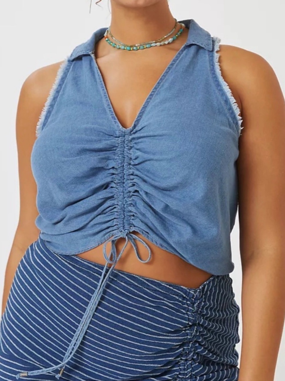 Pilcro by Anthropology Denim Crop Top- Women 14